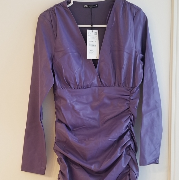Zara Faux Leather Dress Size L - Picture 1 of 5